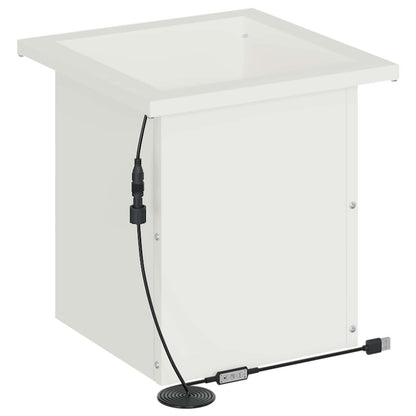 Garden Planter with LED White 30 x 30 x 30 cm Steel