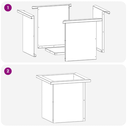 Garden Planter with LED 2 pcs White 30 x 30 x 30 cm Steel
