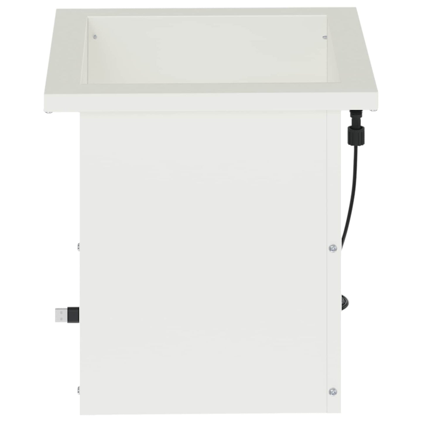 Garden Planter with LED 2 pcs White 30 x 30 x 30 cm Steel