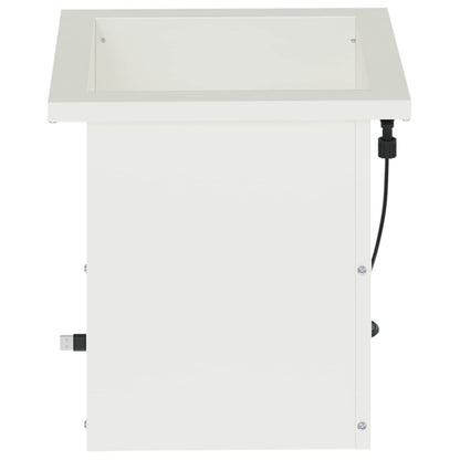 Garden Planter with LED 2 pcs White 30 x 30 x 30 cm Steel