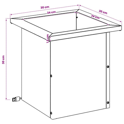 Garden Planter with LED 2 pcs White 30 x 30 x 30 cm Steel
