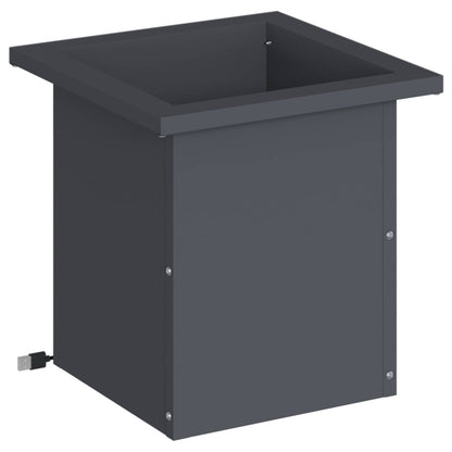 Garden Planter with LED Antracite 30 x 30 x 30 cm Steel