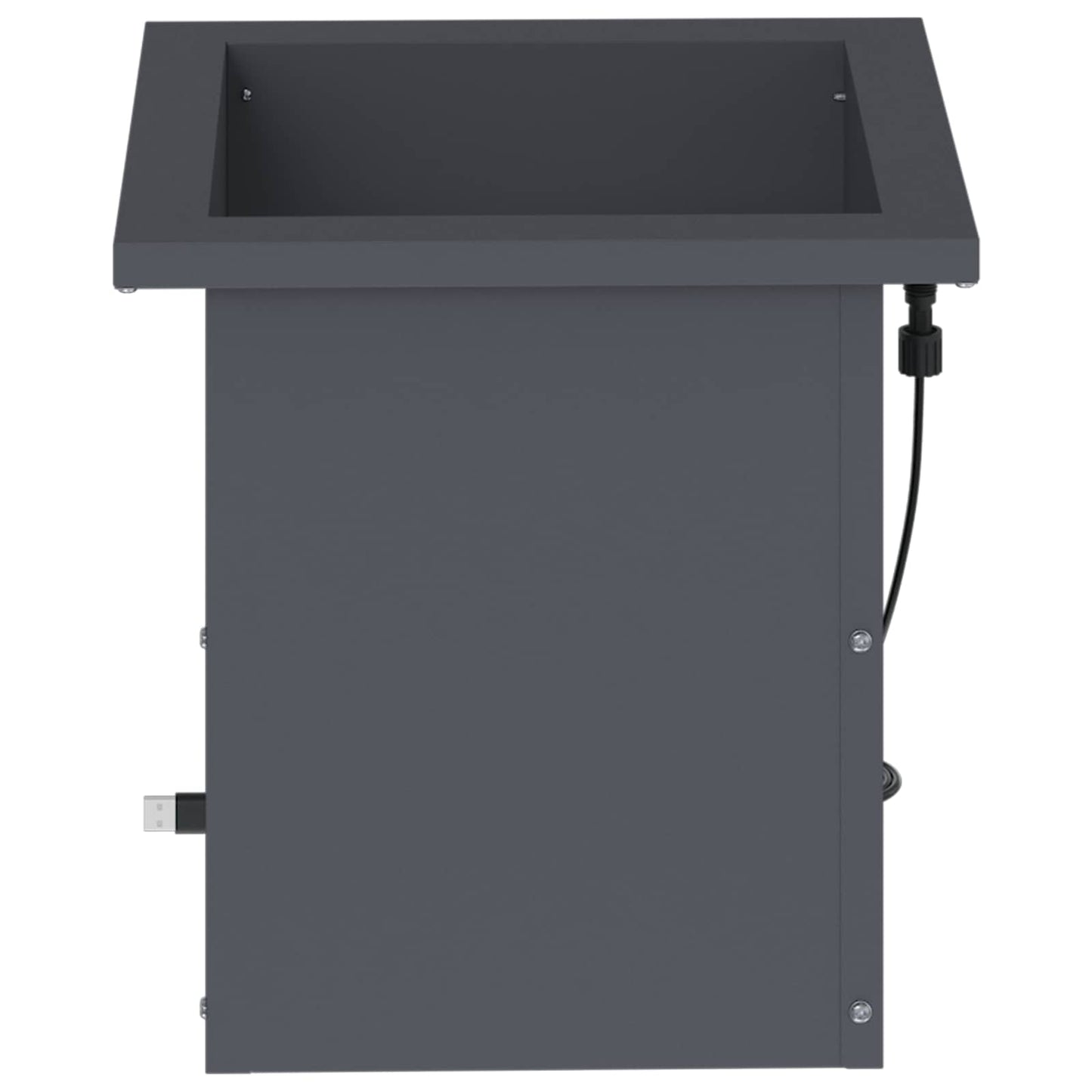 Garden Planter with LED Antracite 30 x 30 x 30 cm Steel
