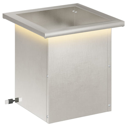 Garden Planter with LED Silver 30 x 30 x 30 cm Stainless Steel