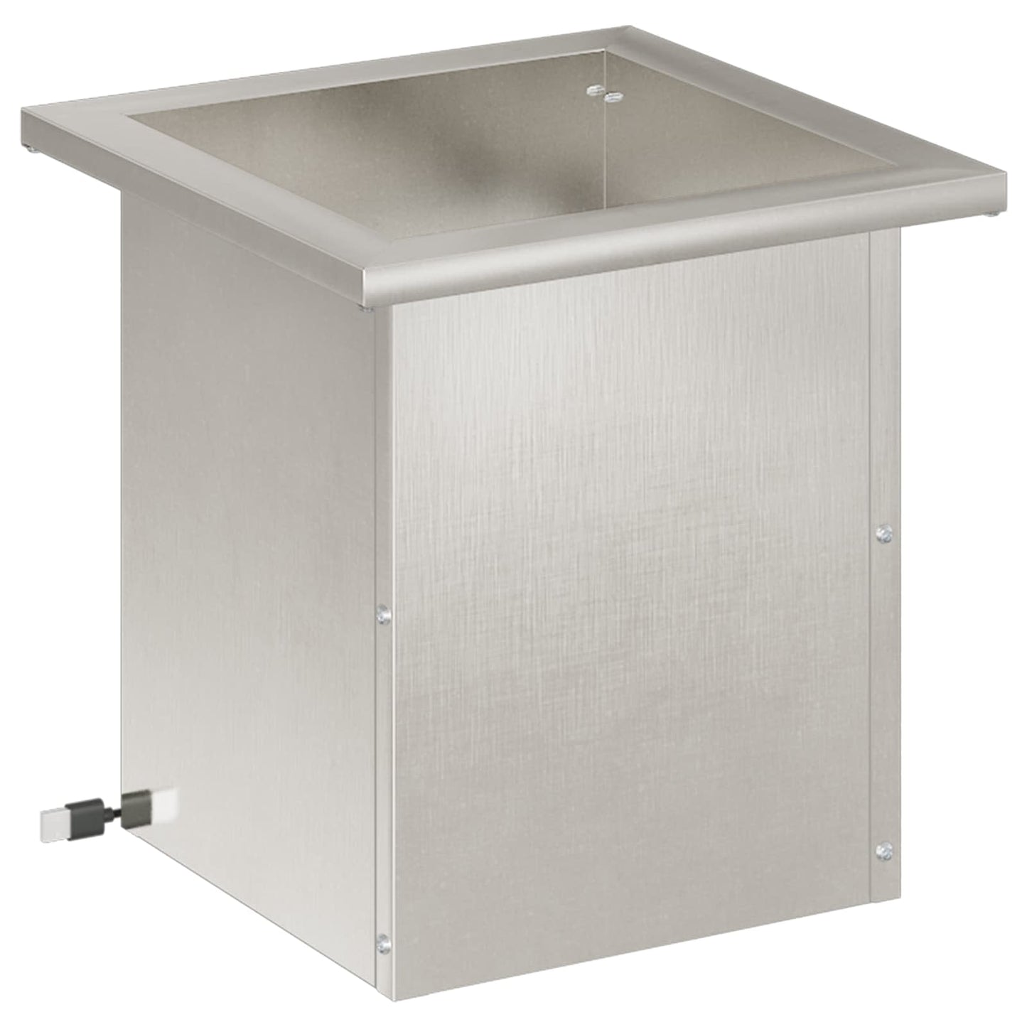 Garden Planter with LED Silver 30 x 30 x 30 cm Stainless Steel