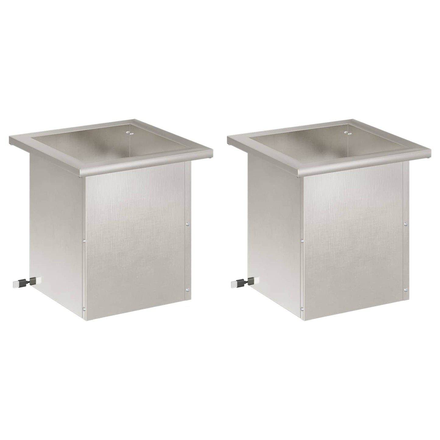 Garden Planter with LED 2 pcs Silver 30 x 30 x 30 cm