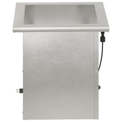 Garden Planter with LED 2 pcs Silver 30 x 30 x 30 cm