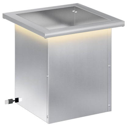 Garden Planter with LED Silver 30 x 30 x 30 cm Galvanised Steel