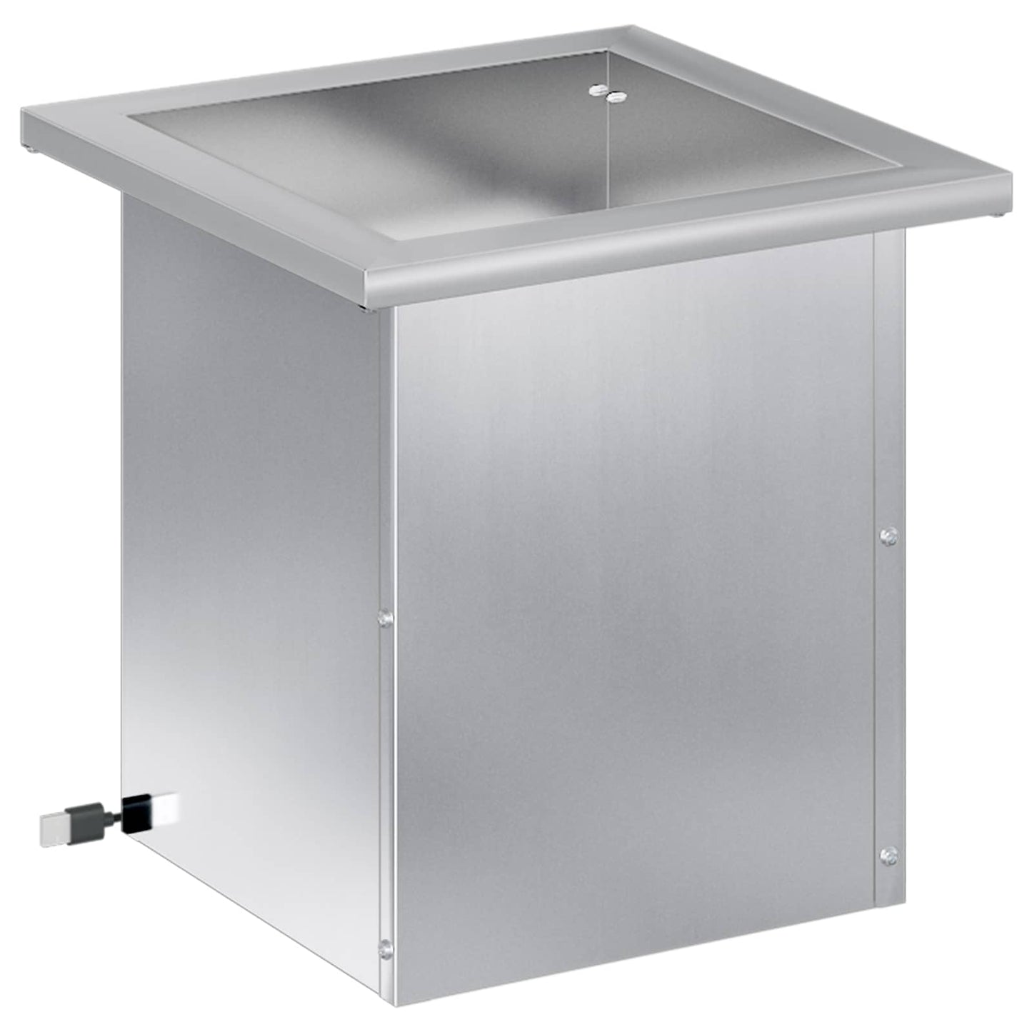 Garden Planter with LED Silver 30 x 30 x 30 cm Galvanised Steel