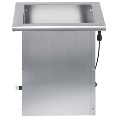 Garden Planter with LED Silver 30 x 30 x 30 cm Galvanised Steel