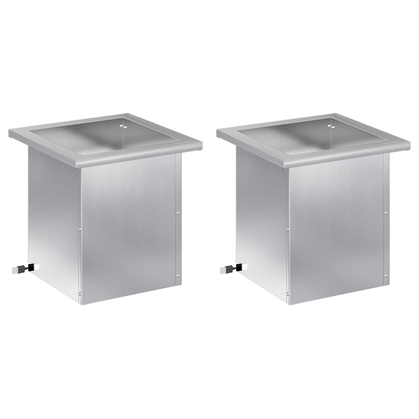 Garden Planter with LED 2 pcs Silver 30 x 30 x 30 cm