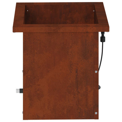 Garden Planter with LED Rusty 30 x 30 x 30 cm Weathering Steel