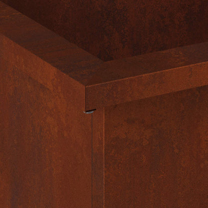 Garden Planter with LED 2 pcs Rusty 30 x 30 x 30 cm