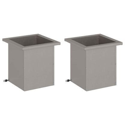 Garden Planter with LED 2 pcs Rusty 30 x 30 x 30 cm