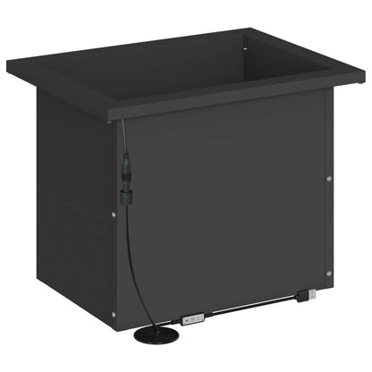 Garden Planter with LED Black 30 x 40 x 30 cm Steel