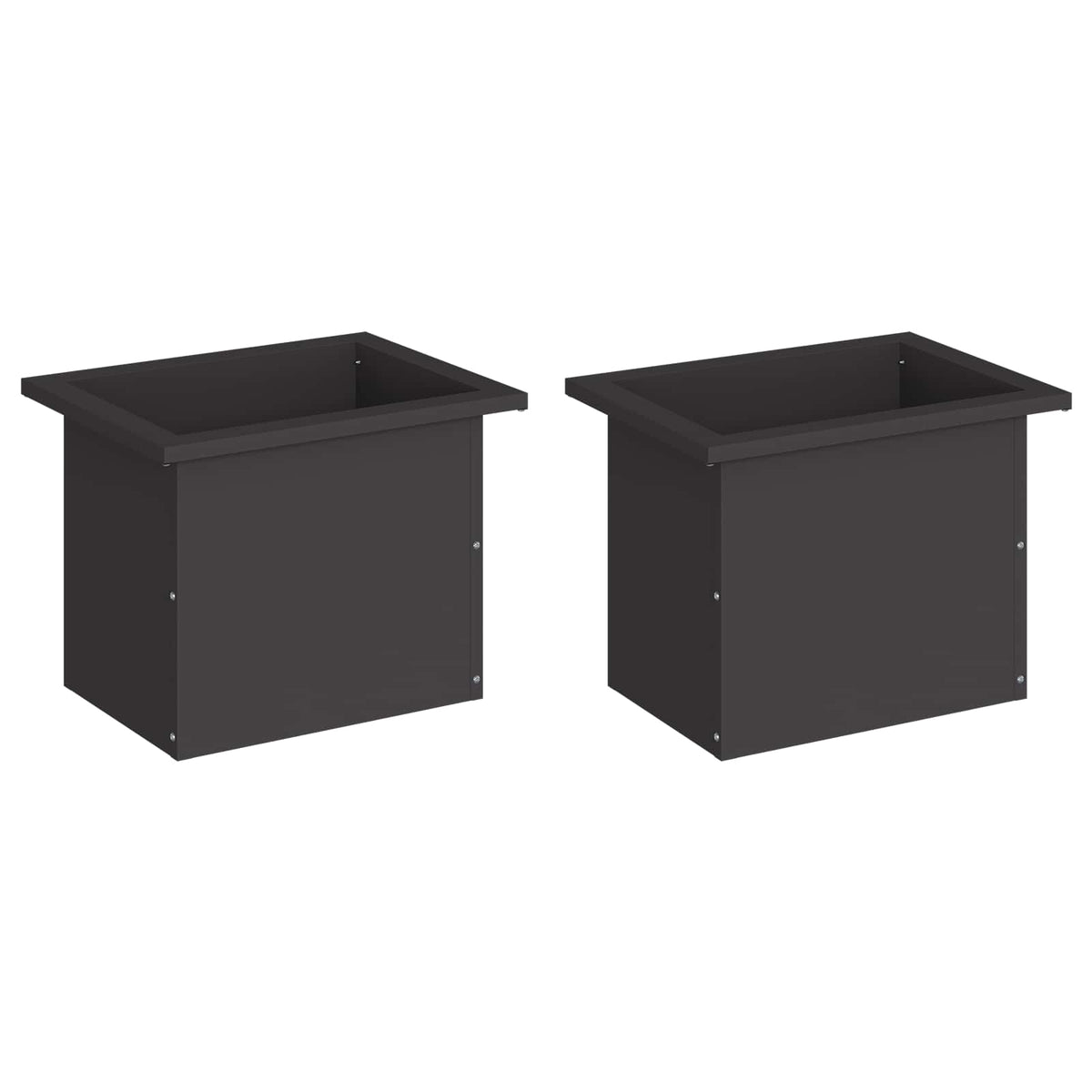 Garden Planter with LED 2 pcs Black 30 x 40 x 30 cm Steel