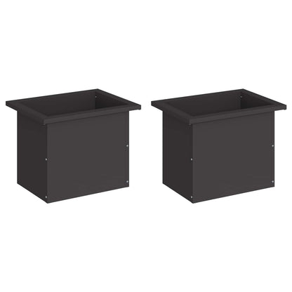 Garden Planter with LED 2 pcs Black 30 x 40 x 30 cm Steel