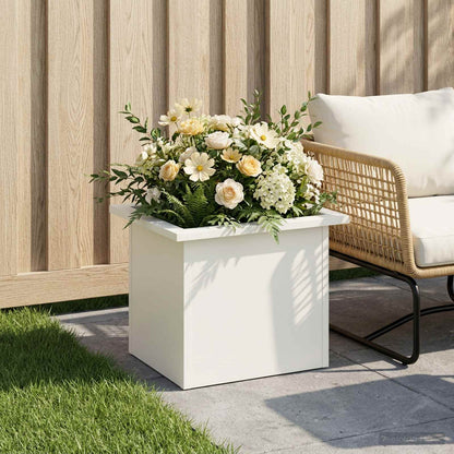 Garden Planter with LED White 30 x 40 x 30 cm Steel