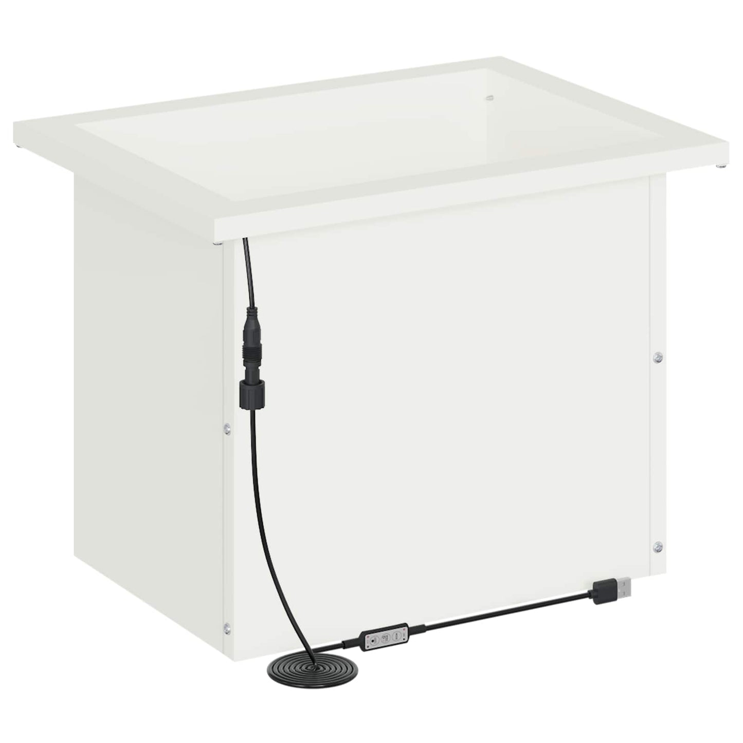 Garden Planter with LED White 30 x 40 x 30 cm Steel