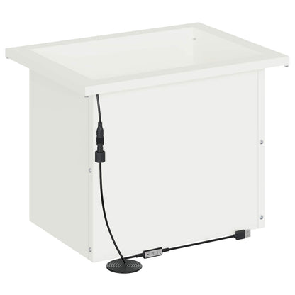 Garden Planter with LED White 30 x 40 x 30 cm Steel