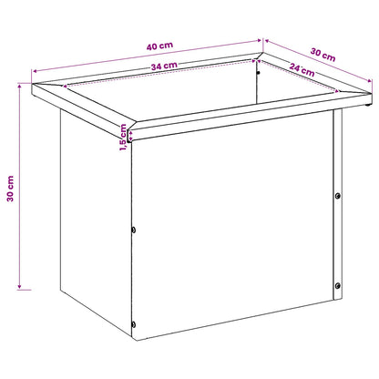 Garden Planter with LED 2 pcs White 30 x 40 x 30 cm Steel