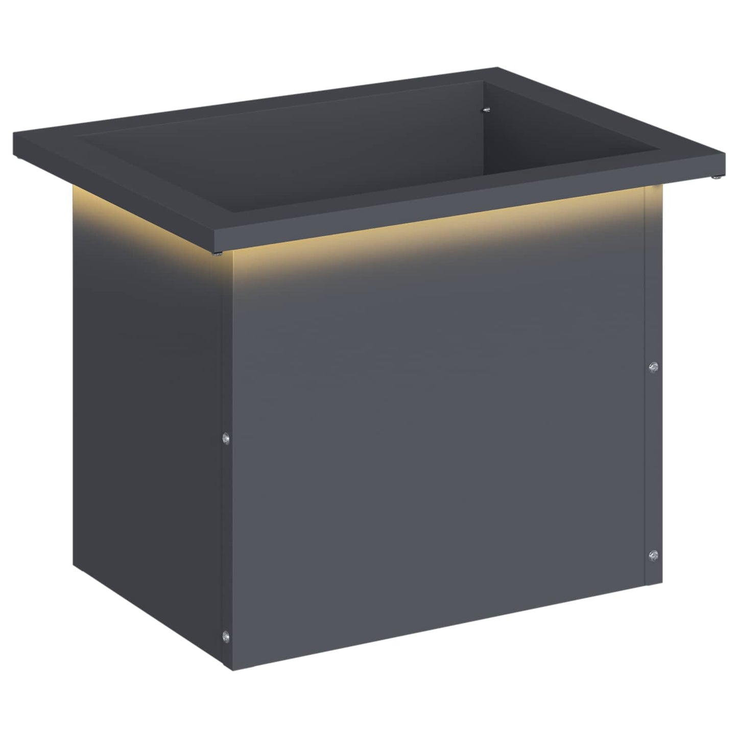 Garden Planter with LED Antracite 30 x 40 x 30 cm Steel
