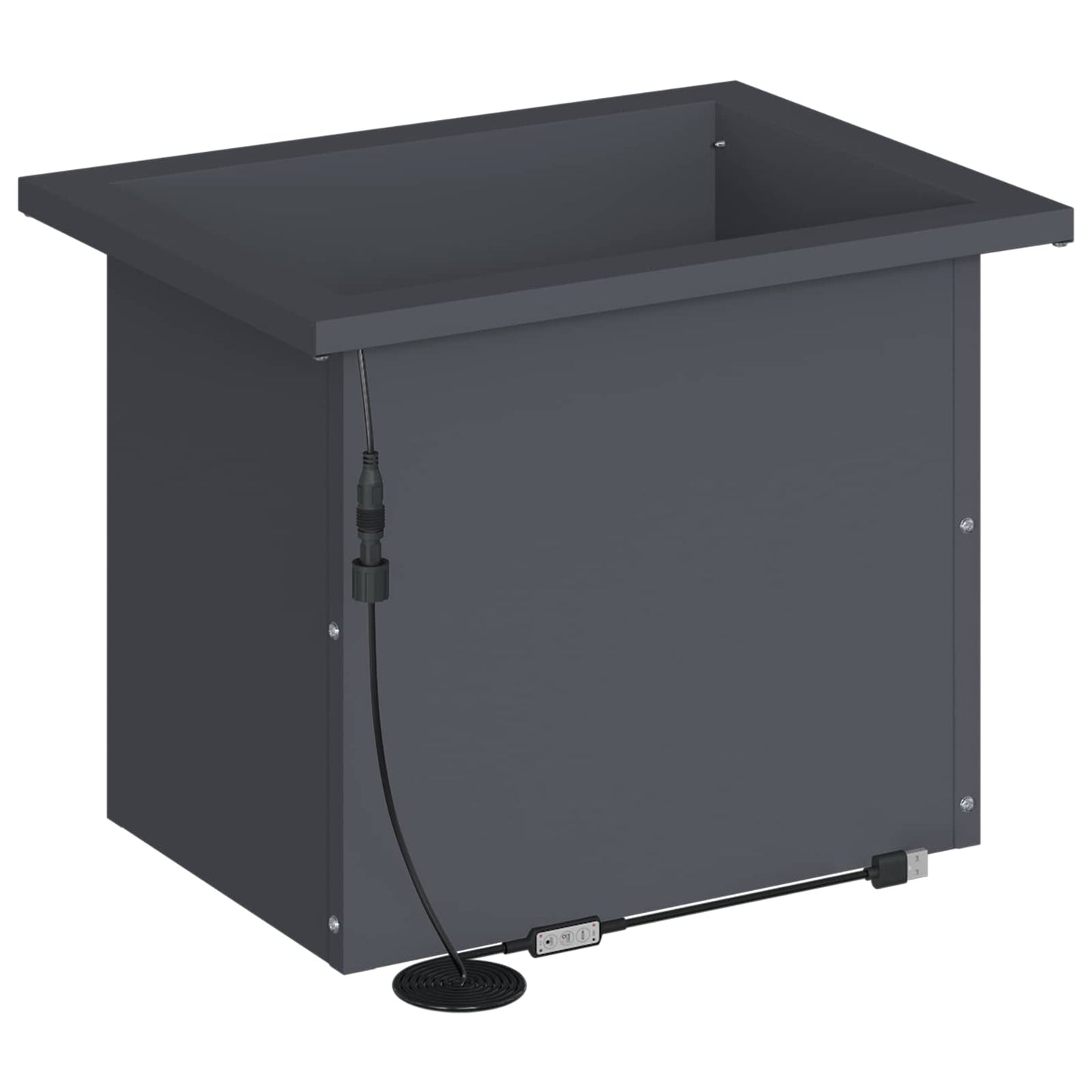 Garden Planter with LED Antracite 30 x 40 x 30 cm Steel