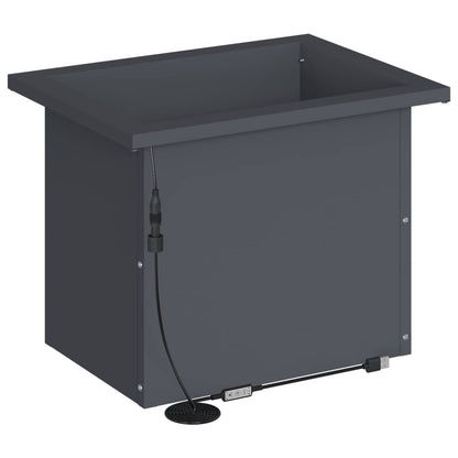 Garden Planter with LED Antracite 30 x 40 x 30 cm Steel