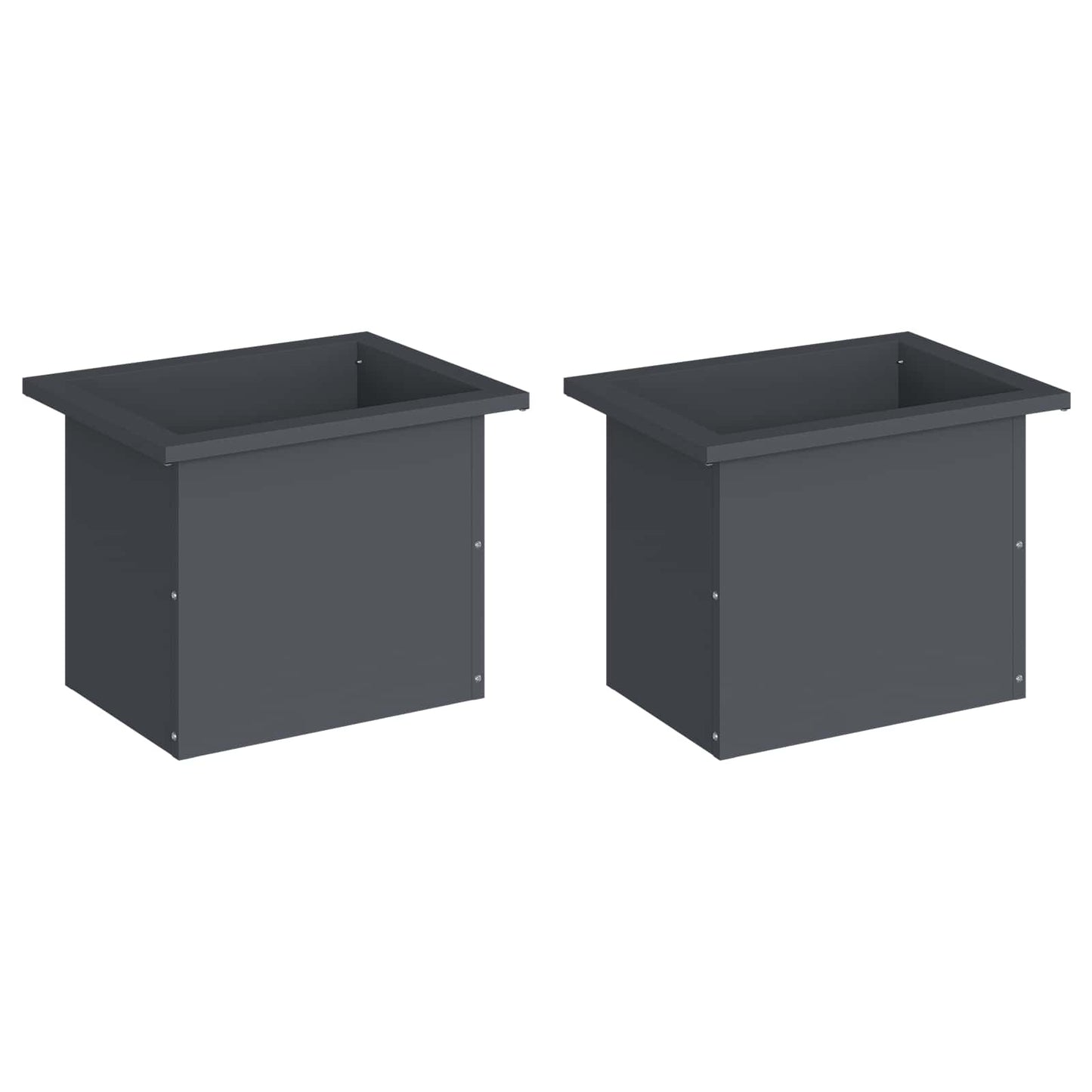 Garden Planter with LED 2 pcs Antracite 30 x 40 x 30 cm Steel