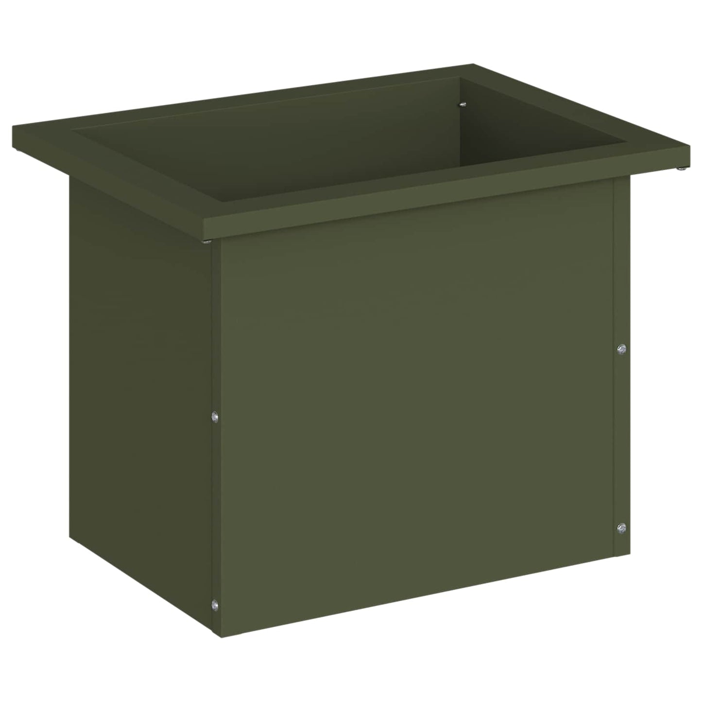 Garden Planter with LED Olive Green 30 x 40 x 30 cm Steel
