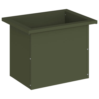 Garden Planter with LED Olive Green 30 x 40 x 30 cm Steel