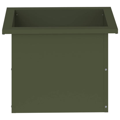 Garden Planter with LED Olive Green 30 x 40 x 30 cm Steel