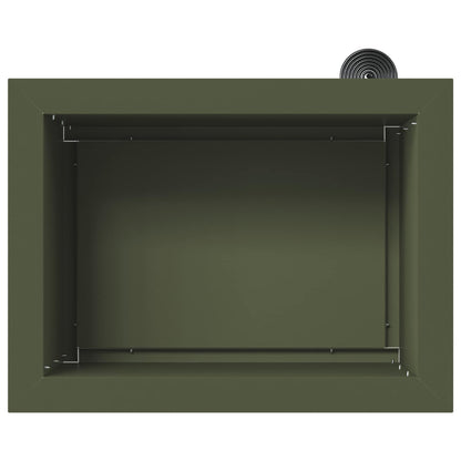 Garden Planter with LED Olive Green 30 x 40 x 30 cm Steel
