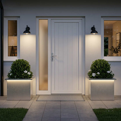 Garden Planter with LED 2 pcs Silver 30 x 40 x 30 cm