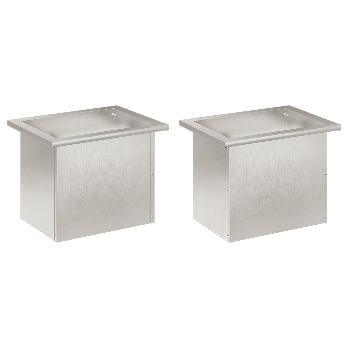 Garden Planter with LED 2 pcs Silver 30 x 40 x 30 cm