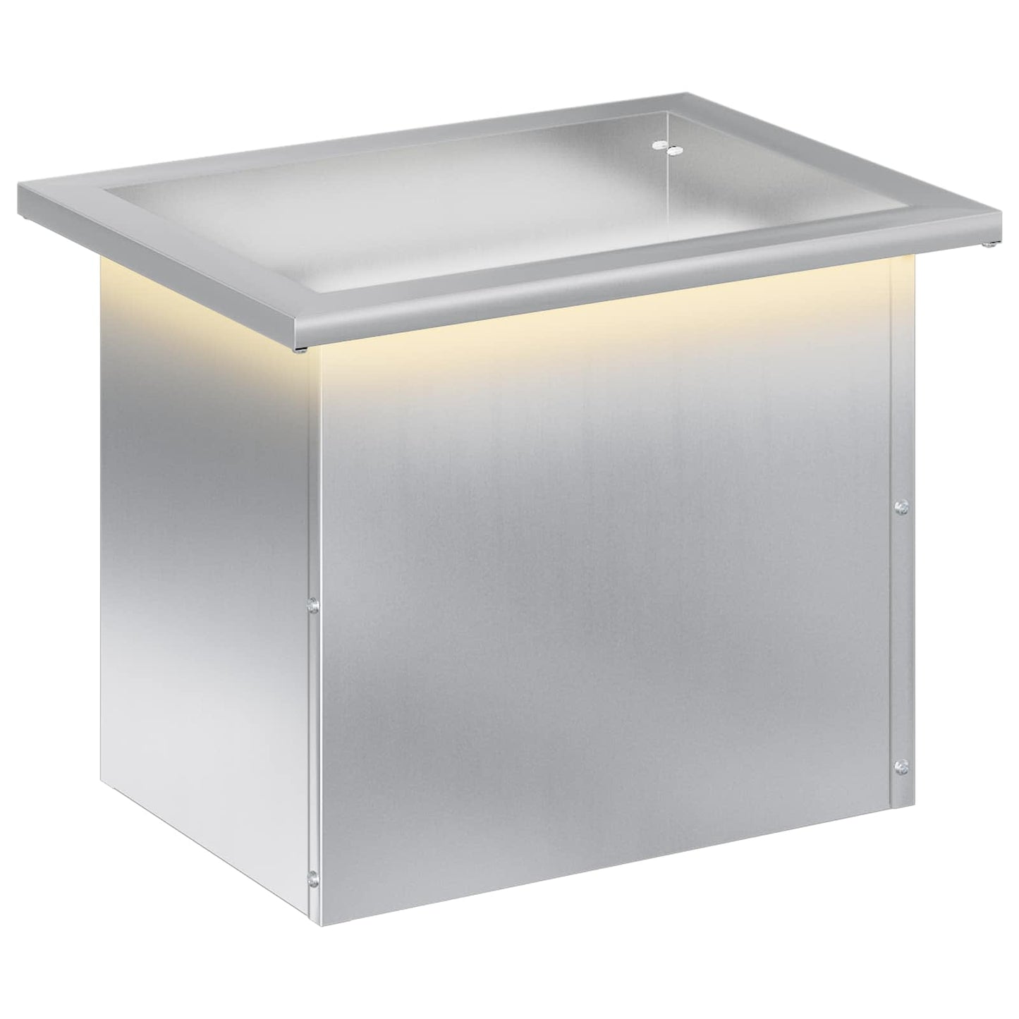 Garden Planter with LED Silver 30 x 40 x 30 cm Galvanised Steel
