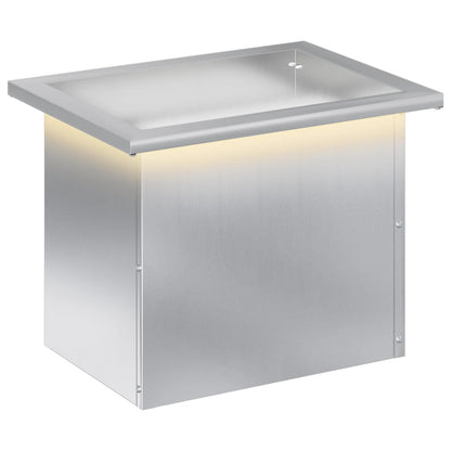 Garden Planter with LED Silver 30 x 40 x 30 cm Galvanised Steel