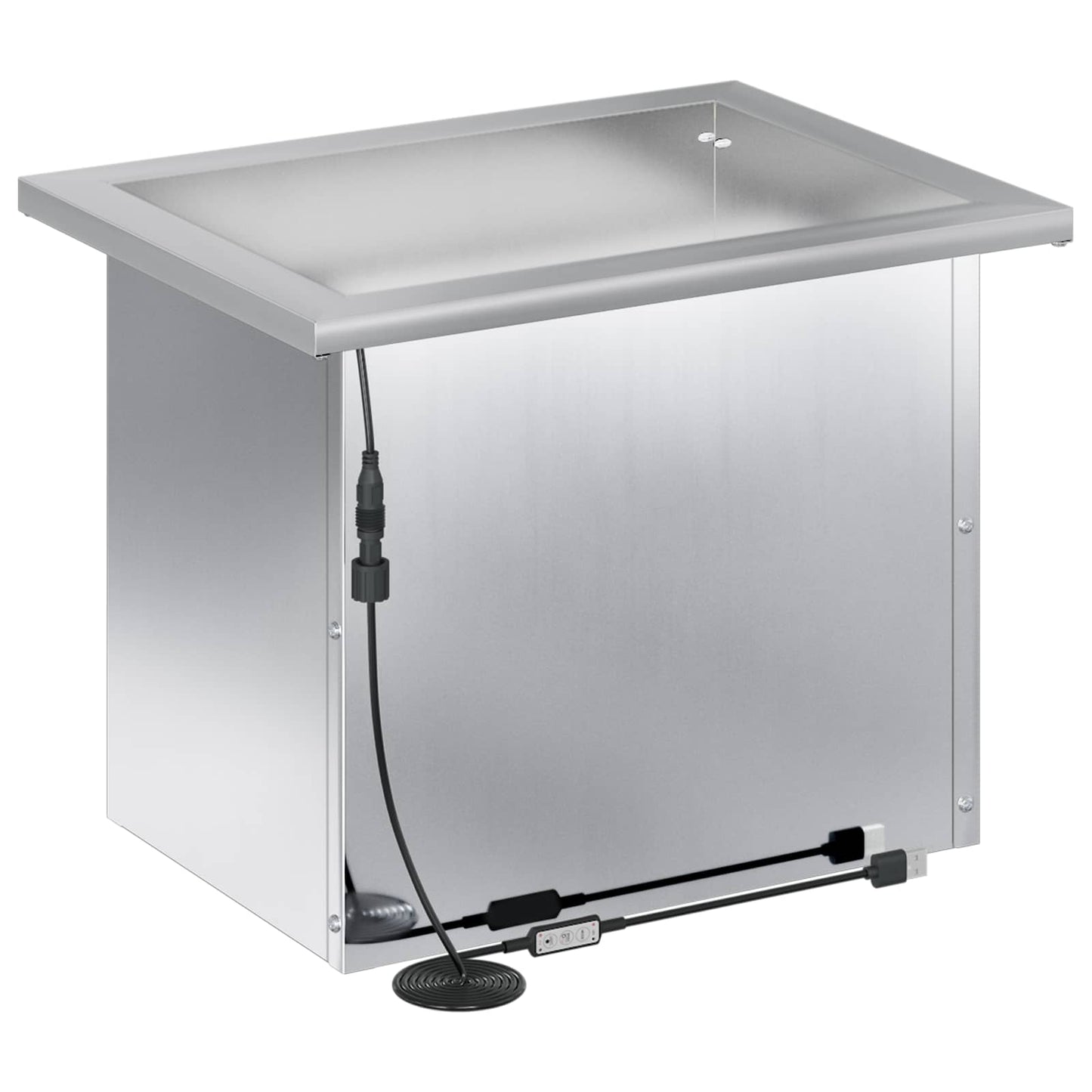 Garden Planter with LED 2 pcs Silver 30 x 40 x 30 cm