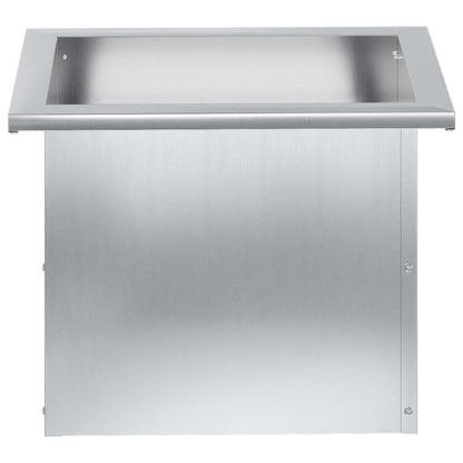 Garden Planter with LED 2 pcs Silver 30 x 40 x 30 cm