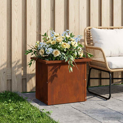 Garden Planter with LED Rusty 30 x 40 x 30 cm Weathering Steel