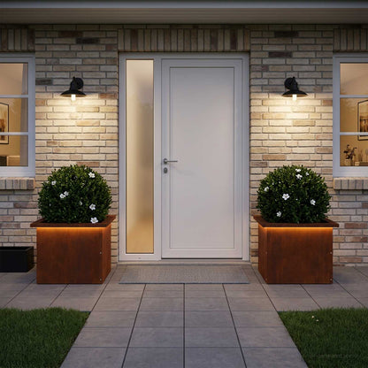 Garden Planter with LED 2 pcs Rusty 30 x 40 x 30 cm
