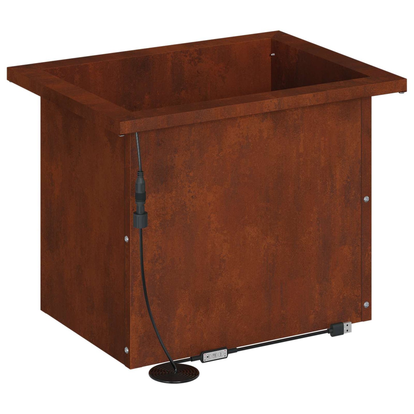 Garden Planter with LED 2 pcs Rusty 30 x 40 x 30 cm