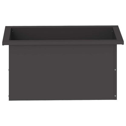Garden Planter with LED Black 30 x 60 x 30 cm Steel