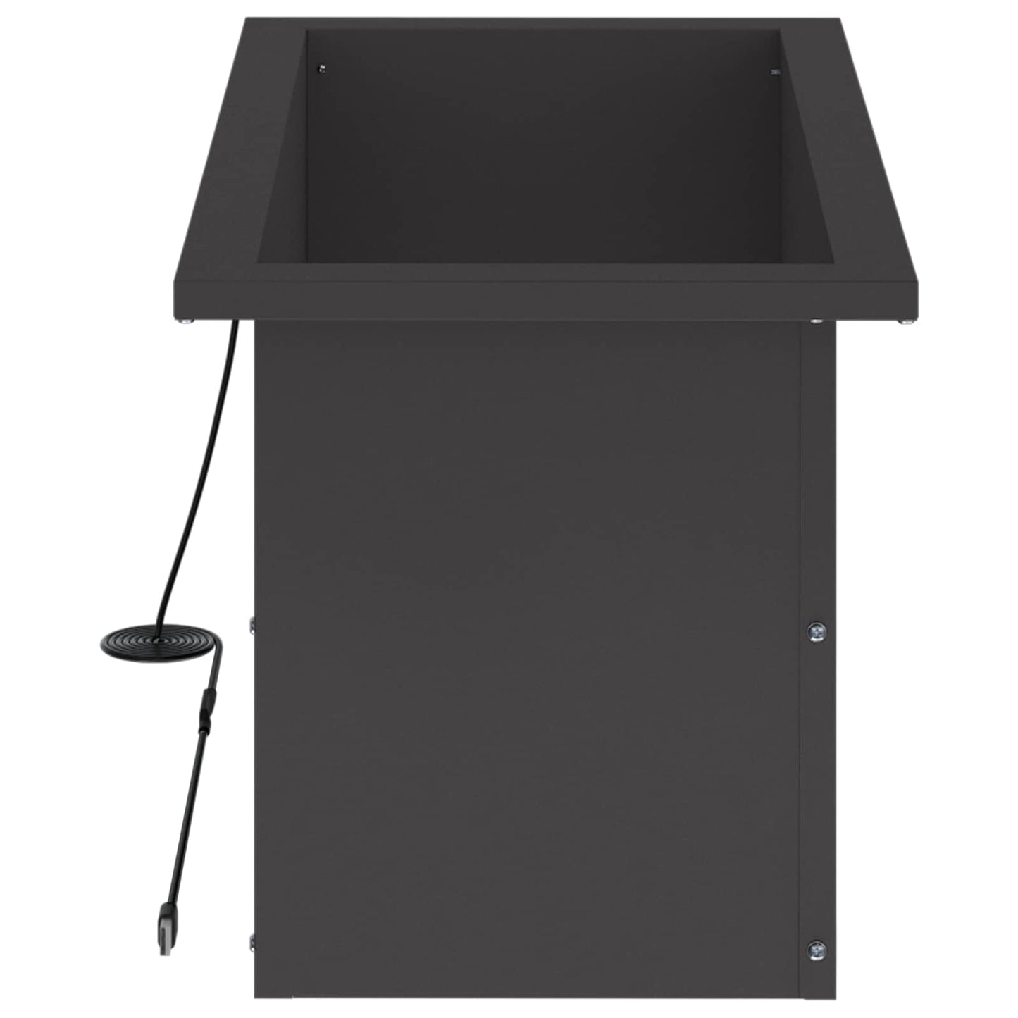 Garden Planter with LED Black 30 x 60 x 30 cm Steel