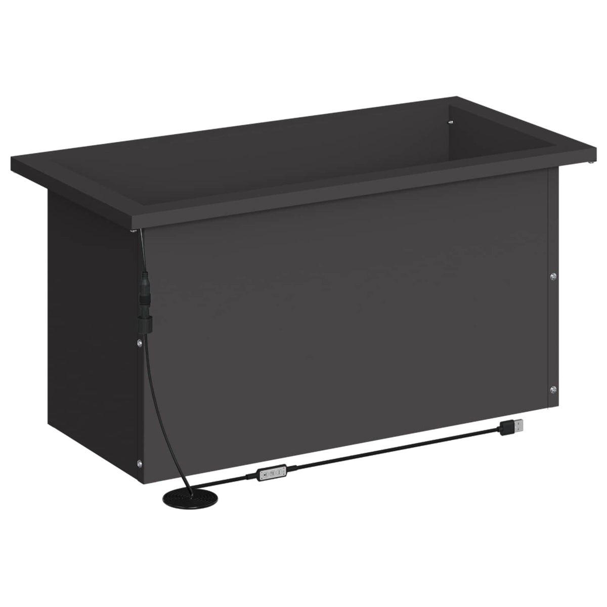 Garden Planter with LED 2 pcs Black 30 x 60 x 30 cm Steel