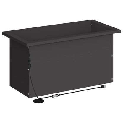 Garden Planter with LED 2 pcs Black 30 x 60 x 30 cm Steel