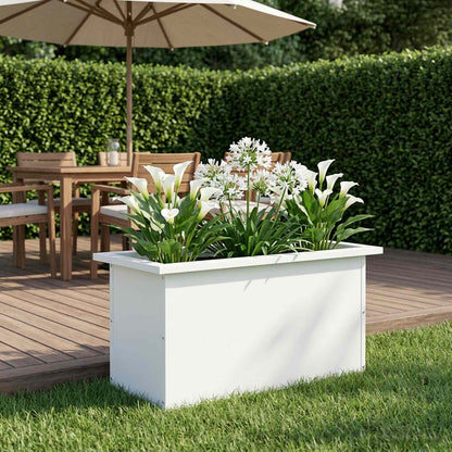 Garden Planter with LED White 30 x 60 x 30 cm Steel