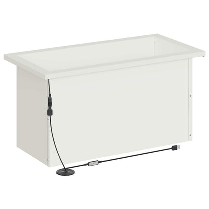 Garden Planter with LED 2 pcs White 30 x 60 x 30 cm Steel