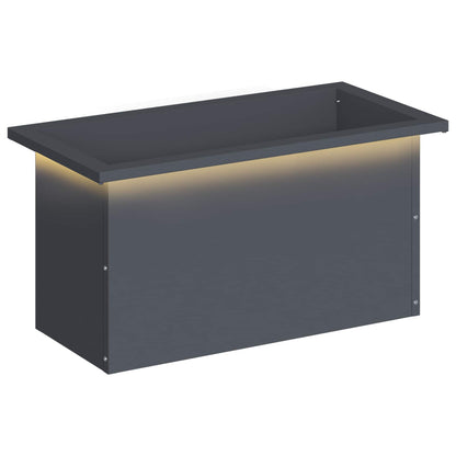Garden Planter with LED Antracite 30 x 60 x 30 cm Steel