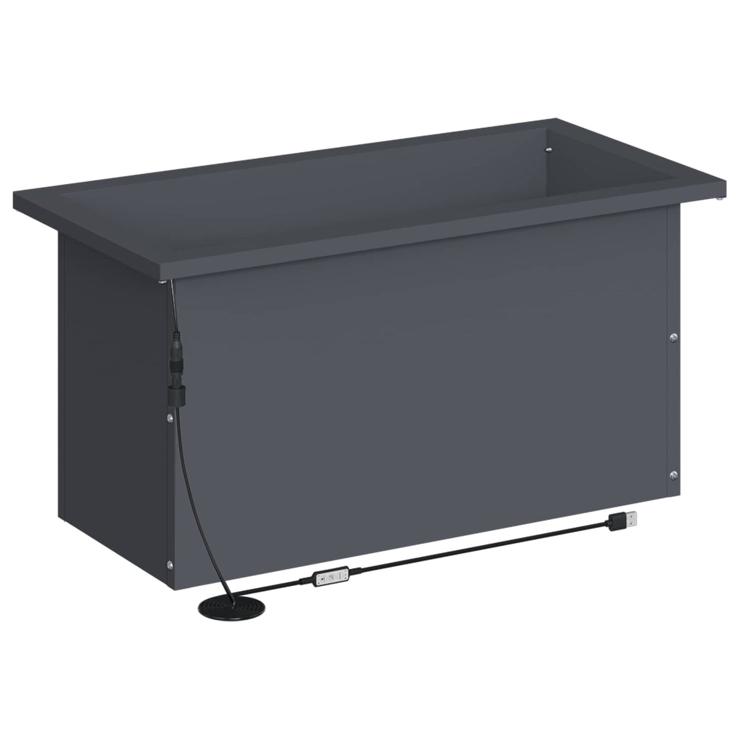 Garden Planter with LED Antracite 30 x 60 x 30 cm Steel